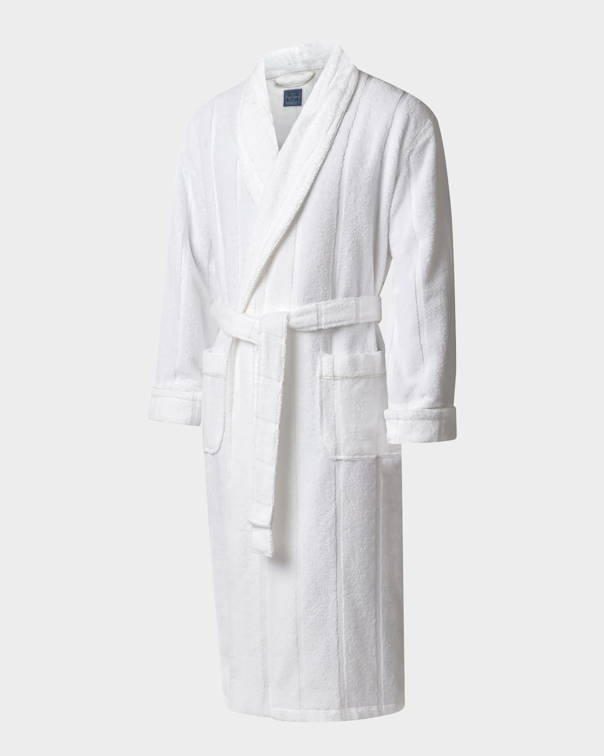 Shop Majestic Men's Ultra Lux Jacquard Shawl Robe In Blanco