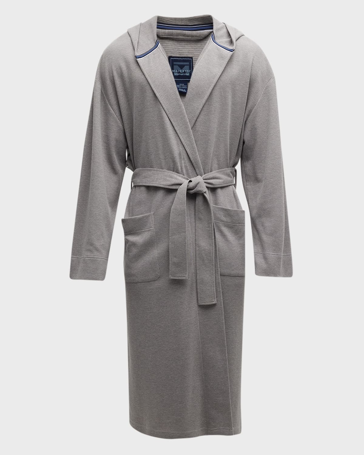 Men's Micro-Grid Hooded Robe
