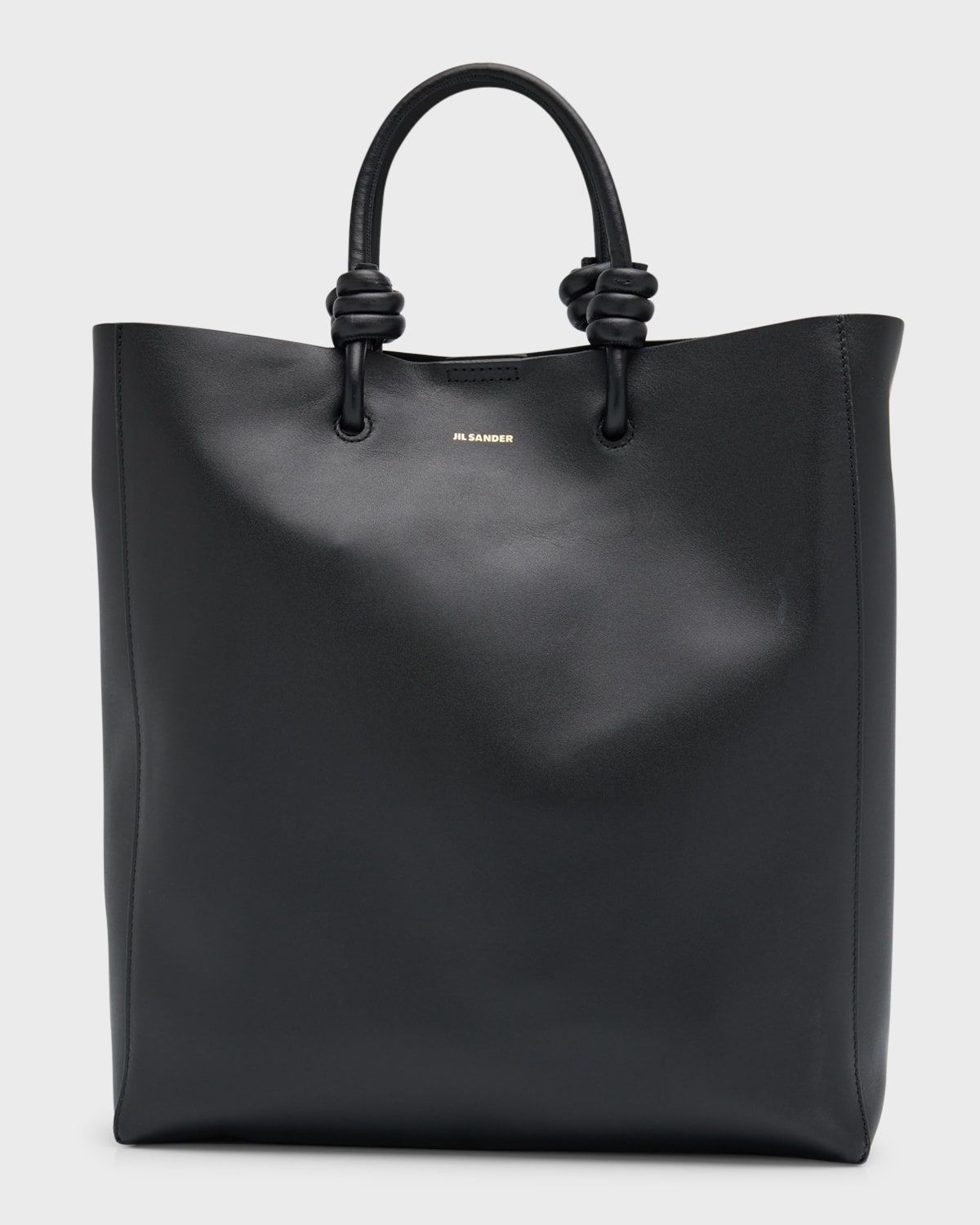 Jil Sander Giro Medium Leather Tote Bag In Black
