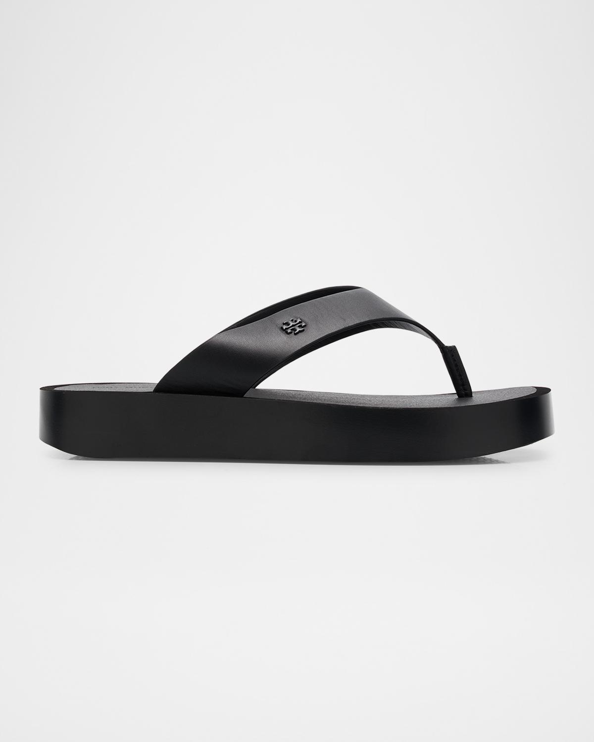 Leather Medallion Flip Flop Sandals