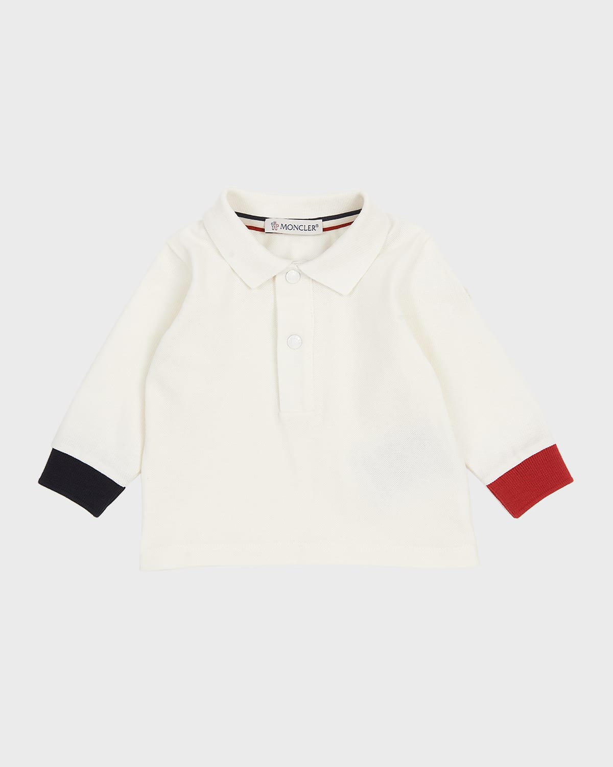 Moncler Kids' Boy's Tri-stripe Polo Shirt In 034 White