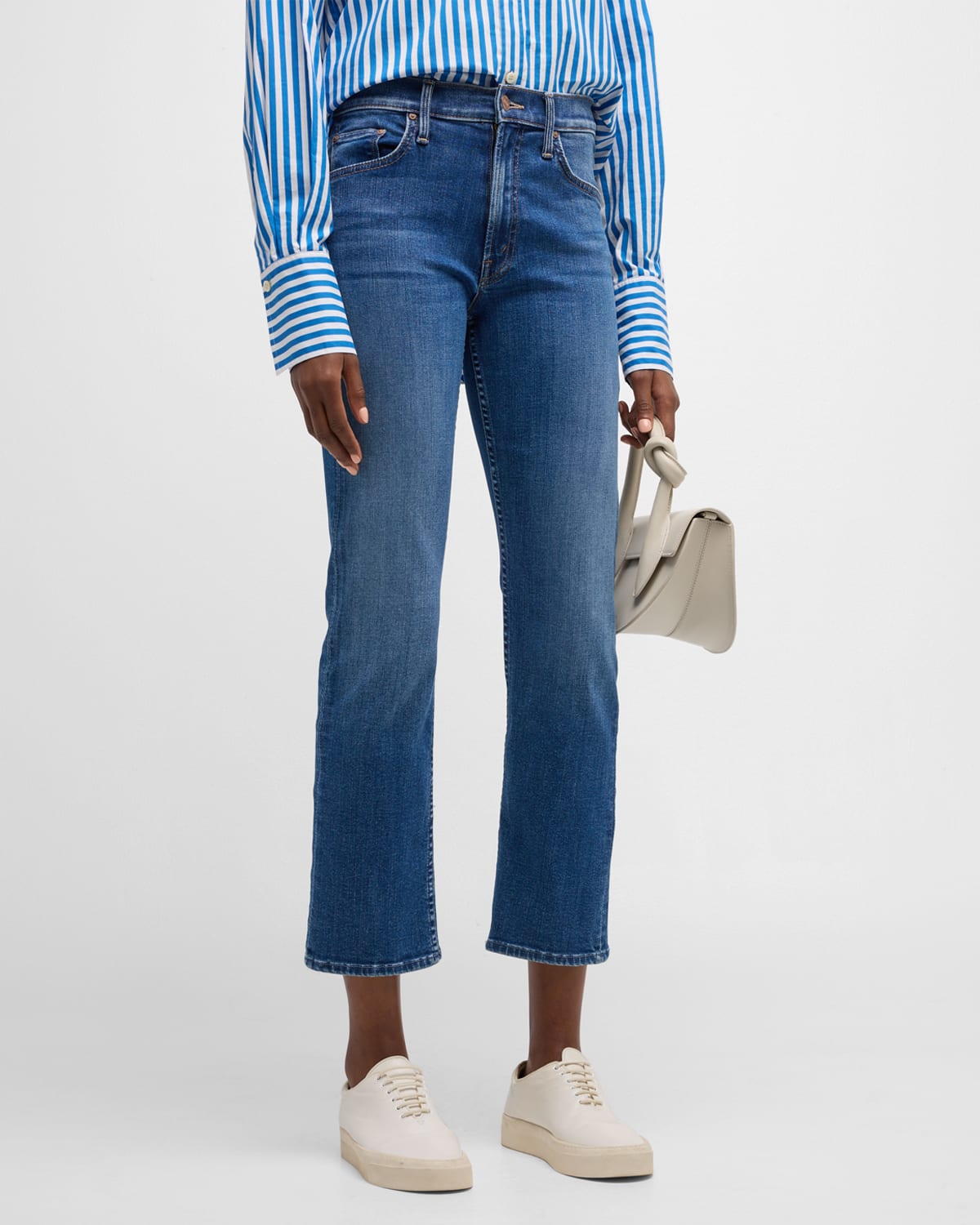 Shop Mother The Mid-rise Rider Ankle Jeans In Right On