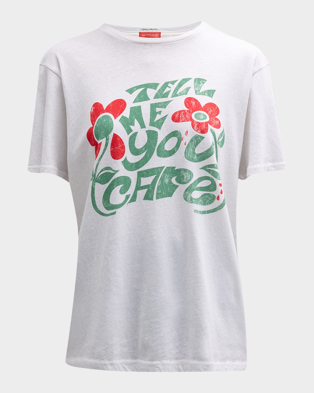 Mother The Rowdy Crewneck Tee In Tell Me You Care
