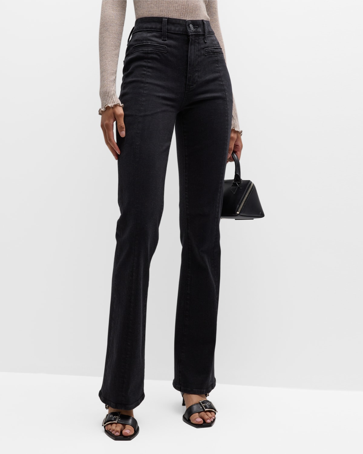 Paige High Rise Laurel Canyon Flared Jeans In Slater