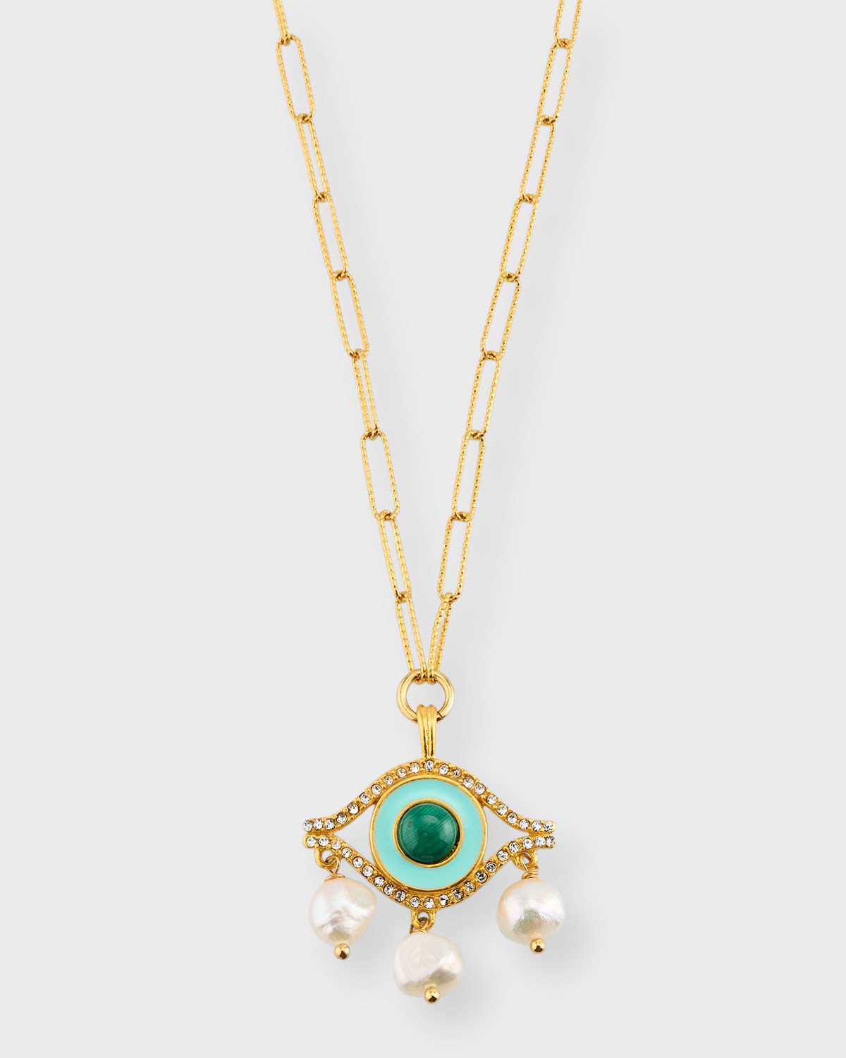 Sequin Freya Evil Eye Pendant Necklace In Green