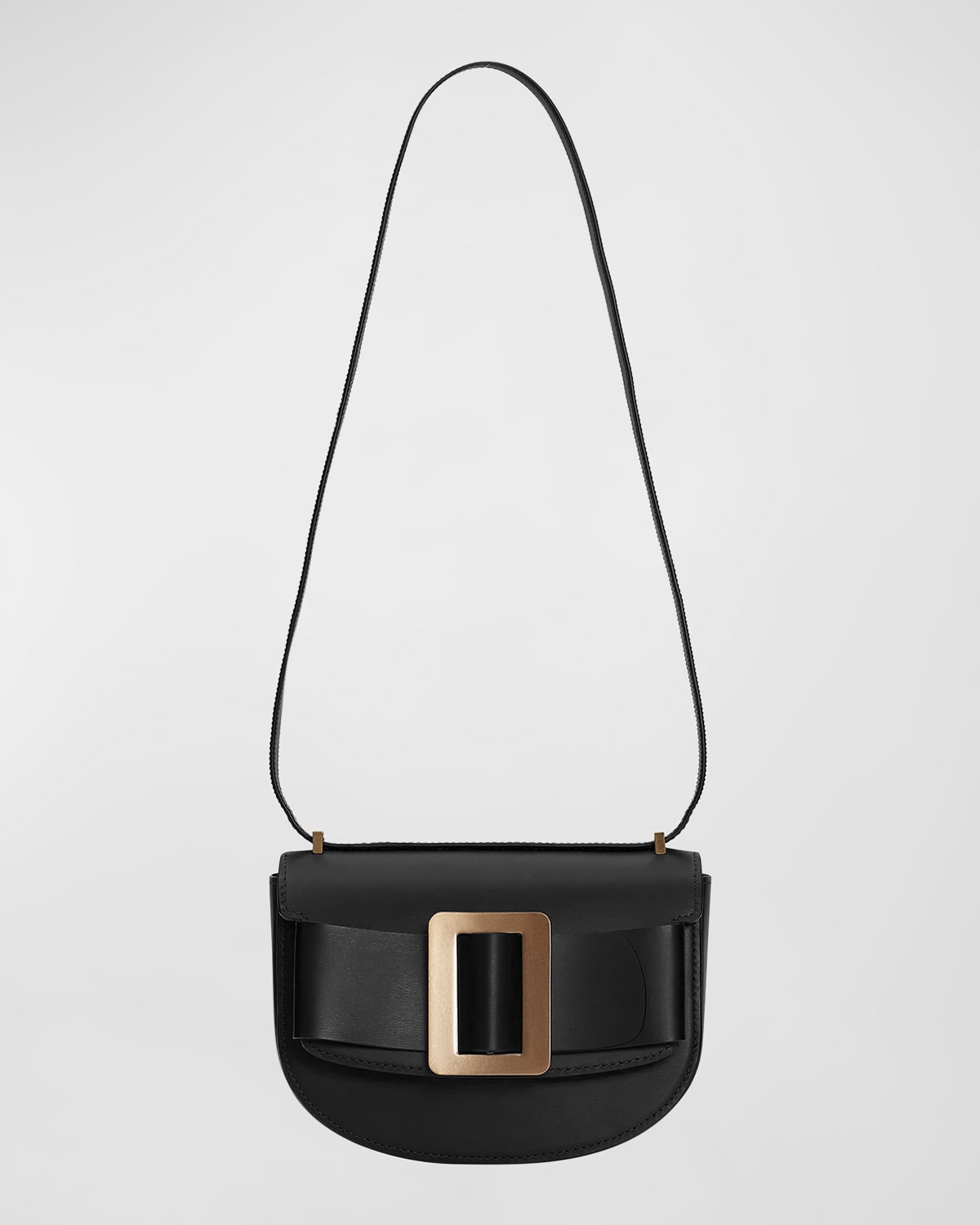 Metal Buckle Leather Saddle Shoulder Bag