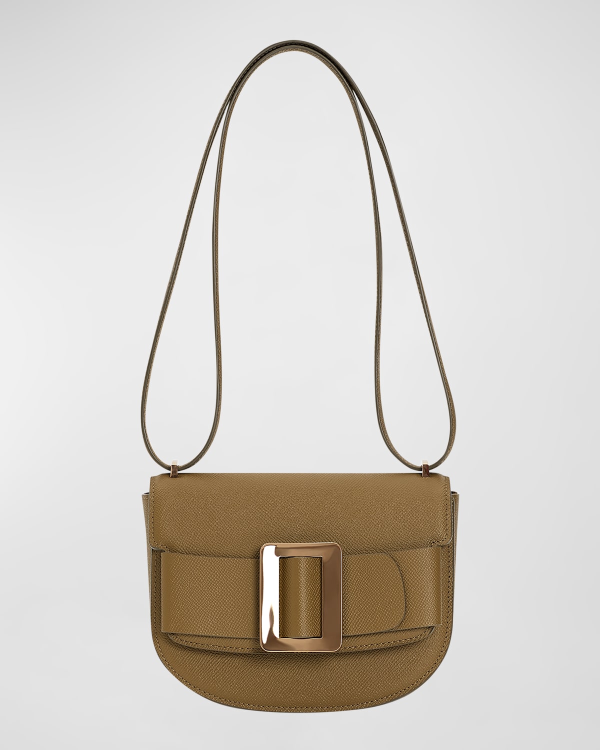 Buckle Leather Saddle Shoulder Bag