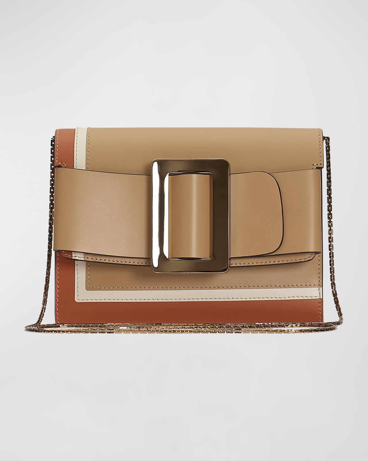 Buckle Travel Case Layer Block Leather Shoulder Bag