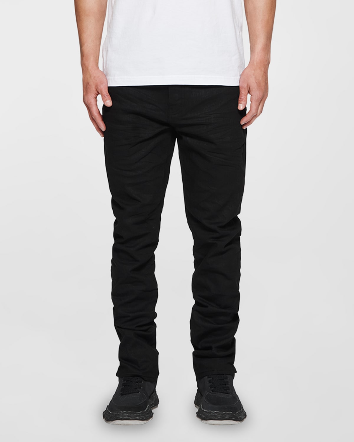 Men's P005 Black Raw Slim-Fit Jeans