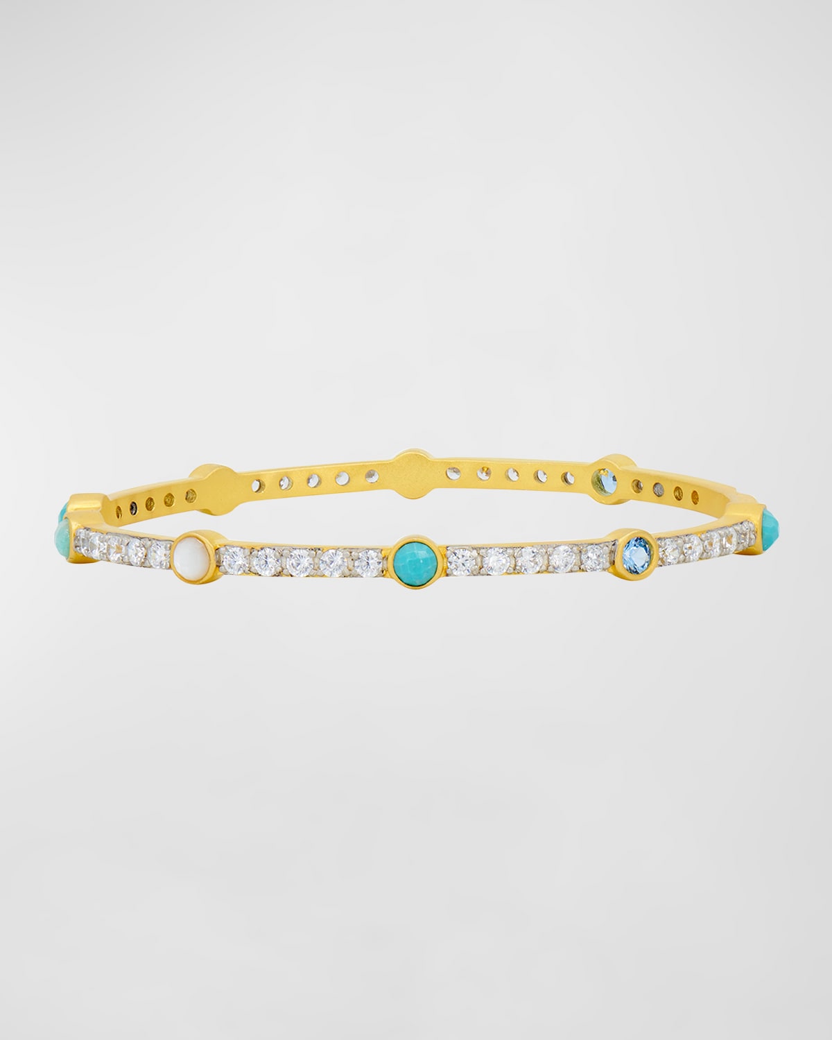 Freida Rothman Shades Of Hope Cuff With Mother-of-pearl And Turquoise In Blue And Gold