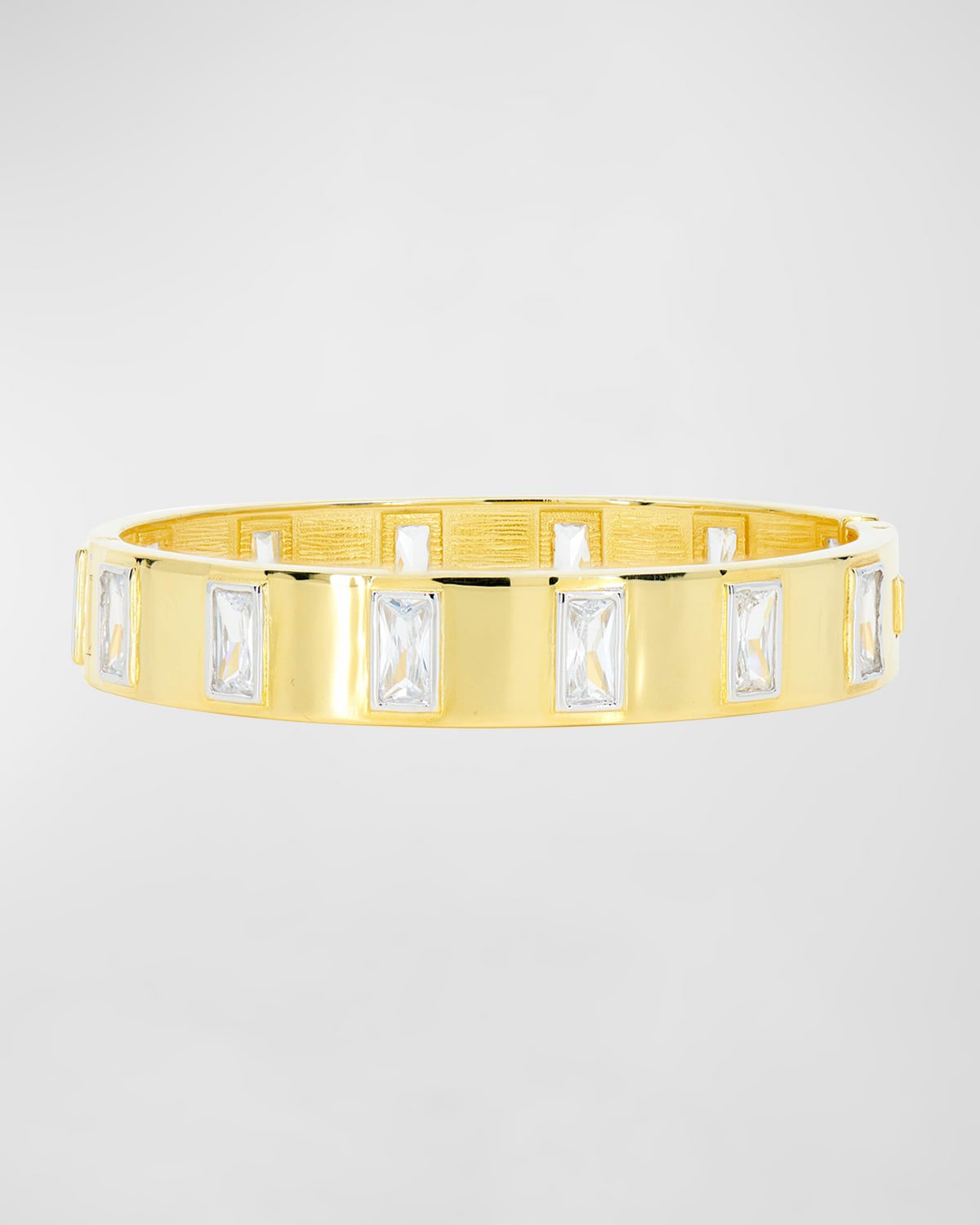 Freida Rothman Windows Of Reflection Cubic Zirconia Bangle In Gold And Silver