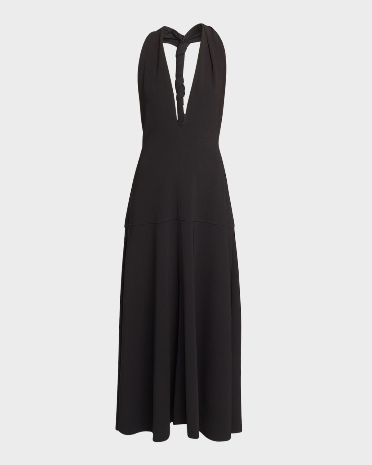 Proenza Schouler Matte Viscose Crepe Twist-back Maxi Dress In Black