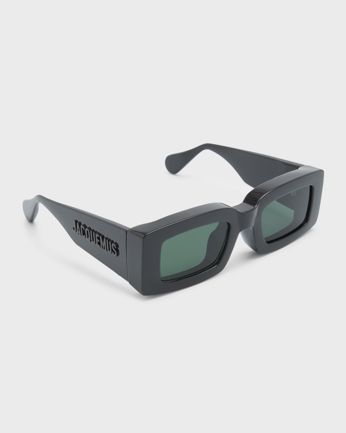 Shop Jacquemus Les Lunettes Tupi Nylon Rectangle Sunglasses In Multi-black