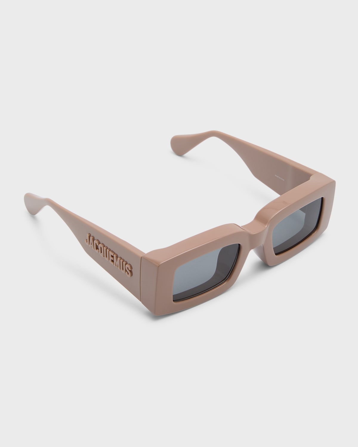 Jacquemus Les Lunettes Tupi Nylon Rectangle Sunglasses In Light Brown