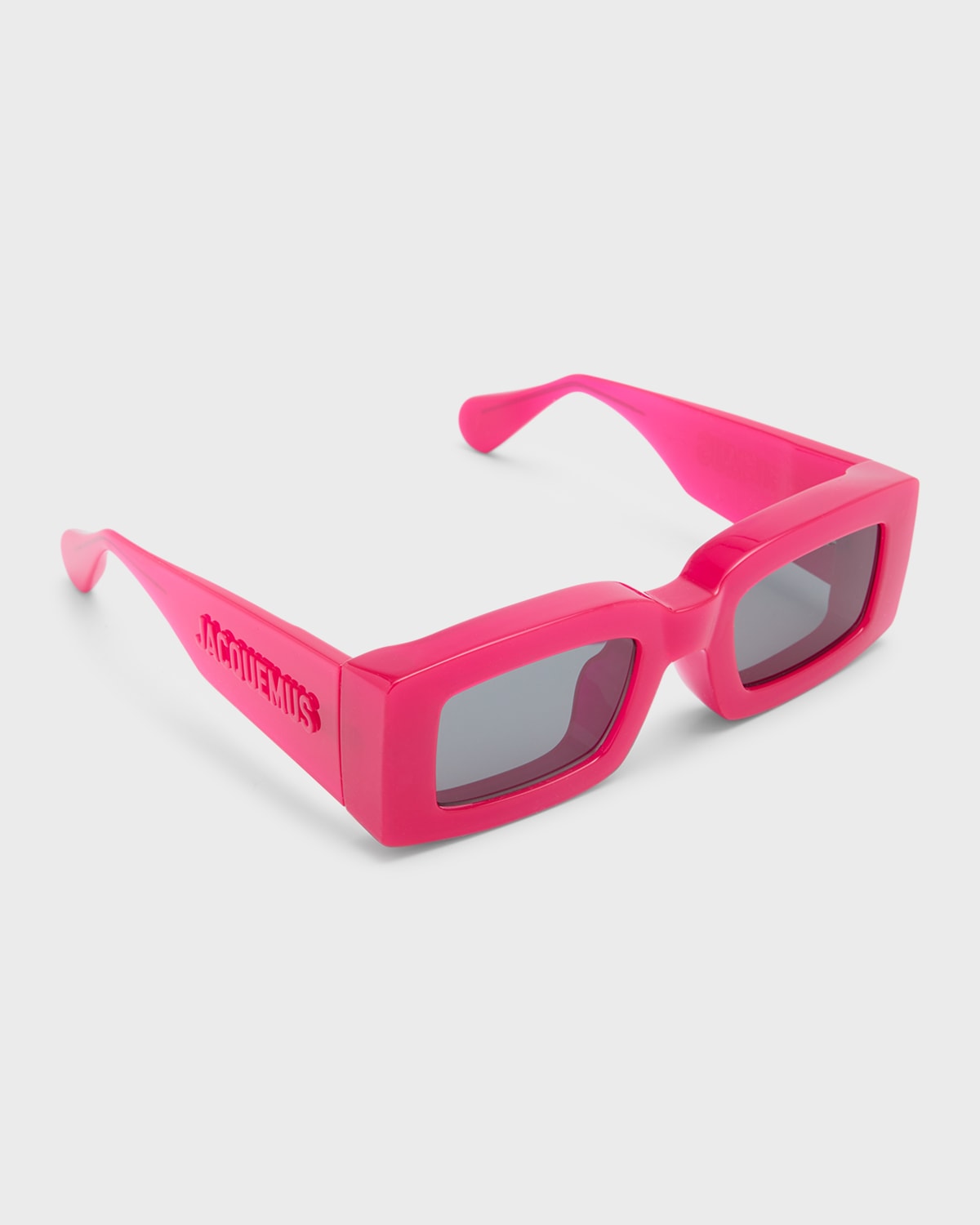 Bottega Veneta Les Lunettes Tupi Nylon Rectangle Sunglasses In Pink 2