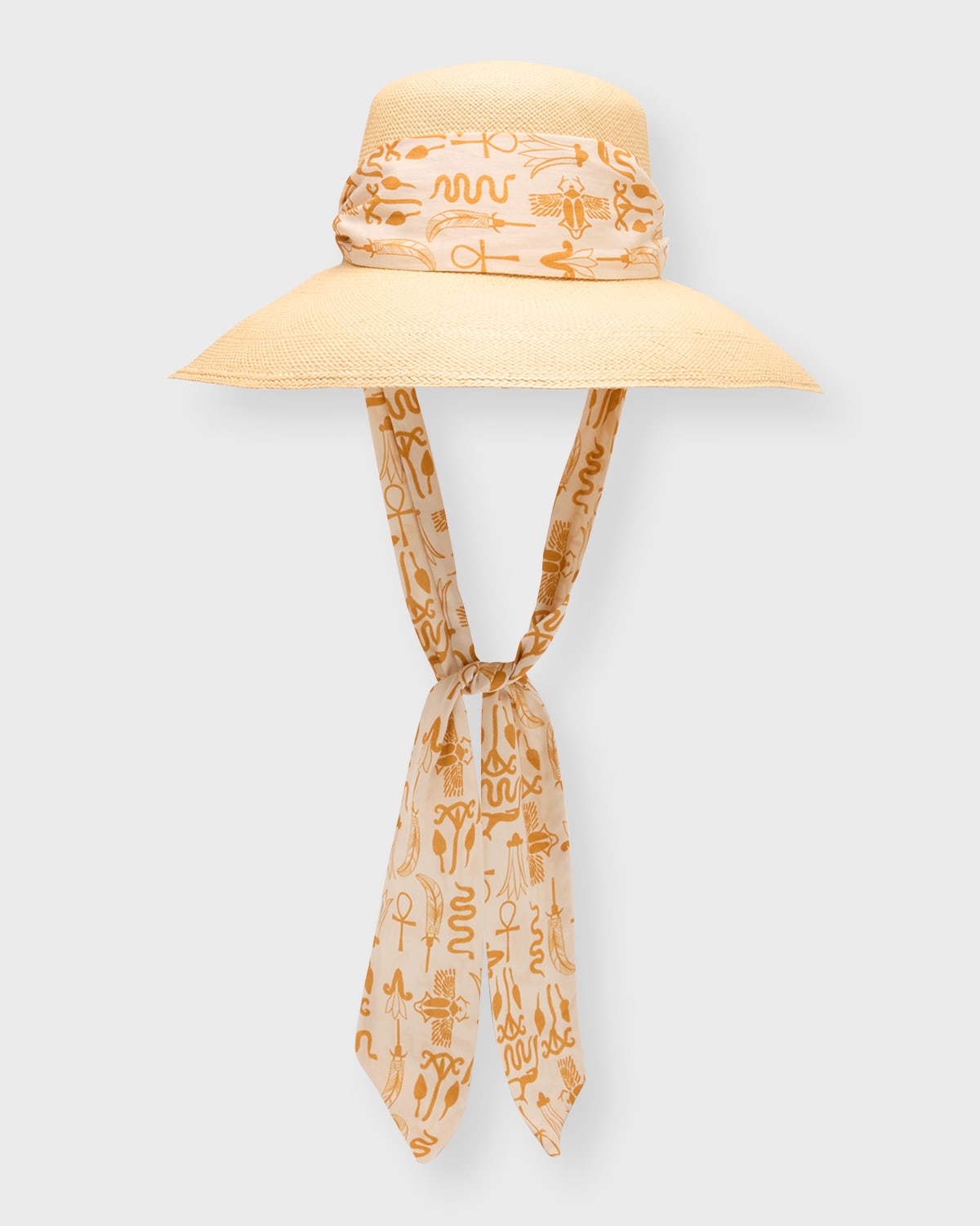 Lampshade Cordovan Straw Long-Brim Hat