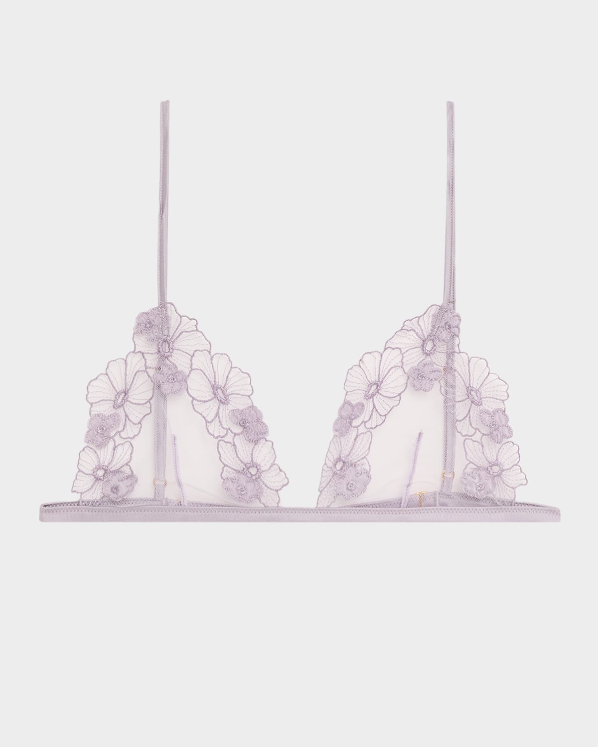 Kiki De Montparnasse Violet Floral-embroidered Lace Bra In Animal Print