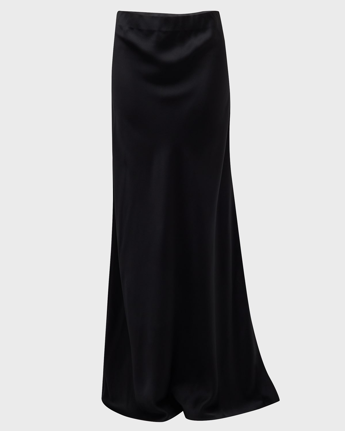 Brunello Cucinelli Satin Bias Maxi Skirt In C101 Black
