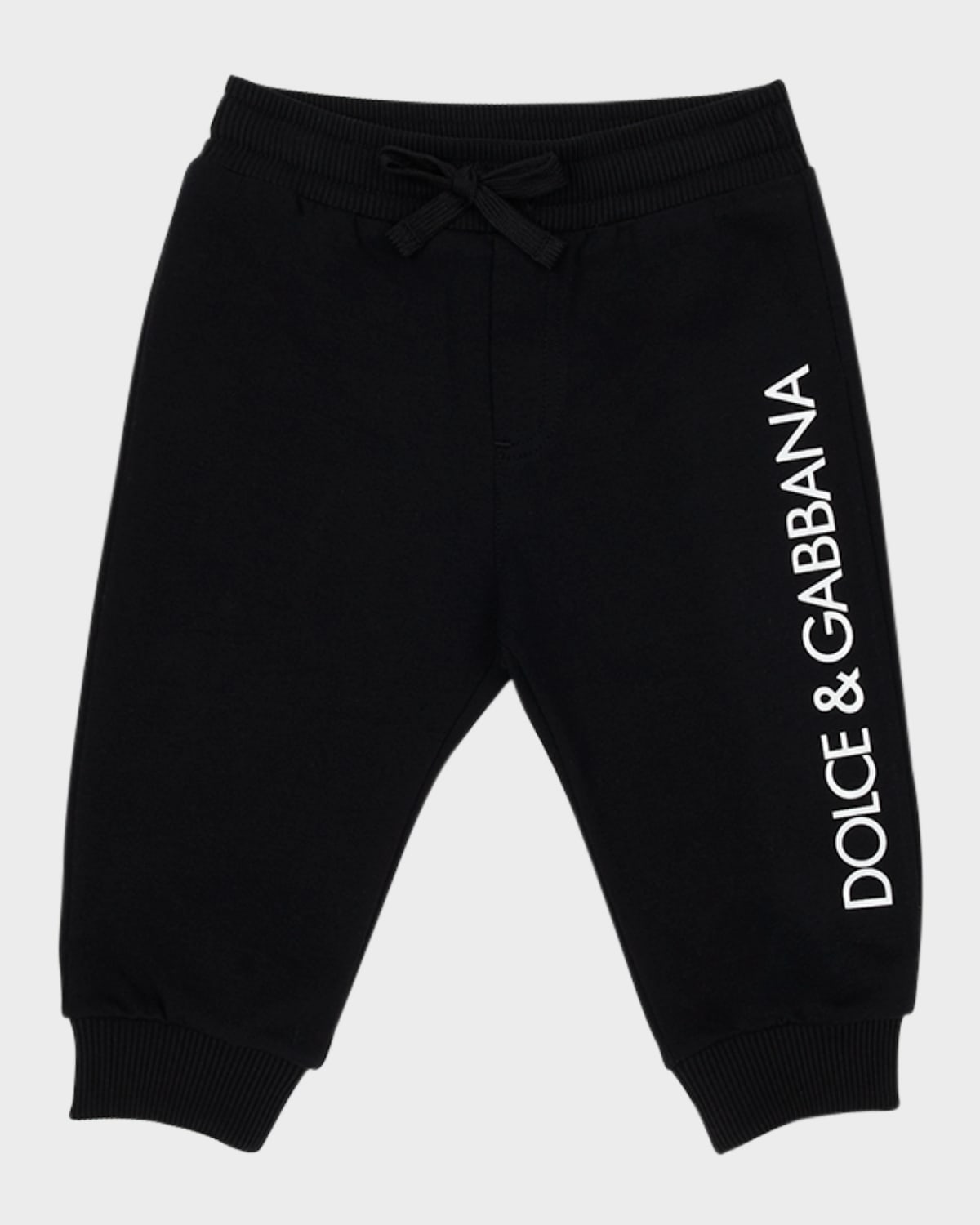 Dolce & Gabbana Cotton Jogging Pants With Logo Print In Black