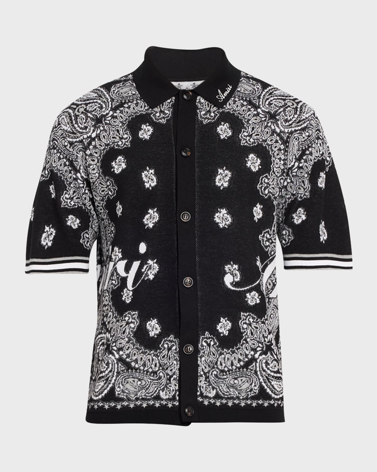 Amiri Bandana Polo Shirt In Black