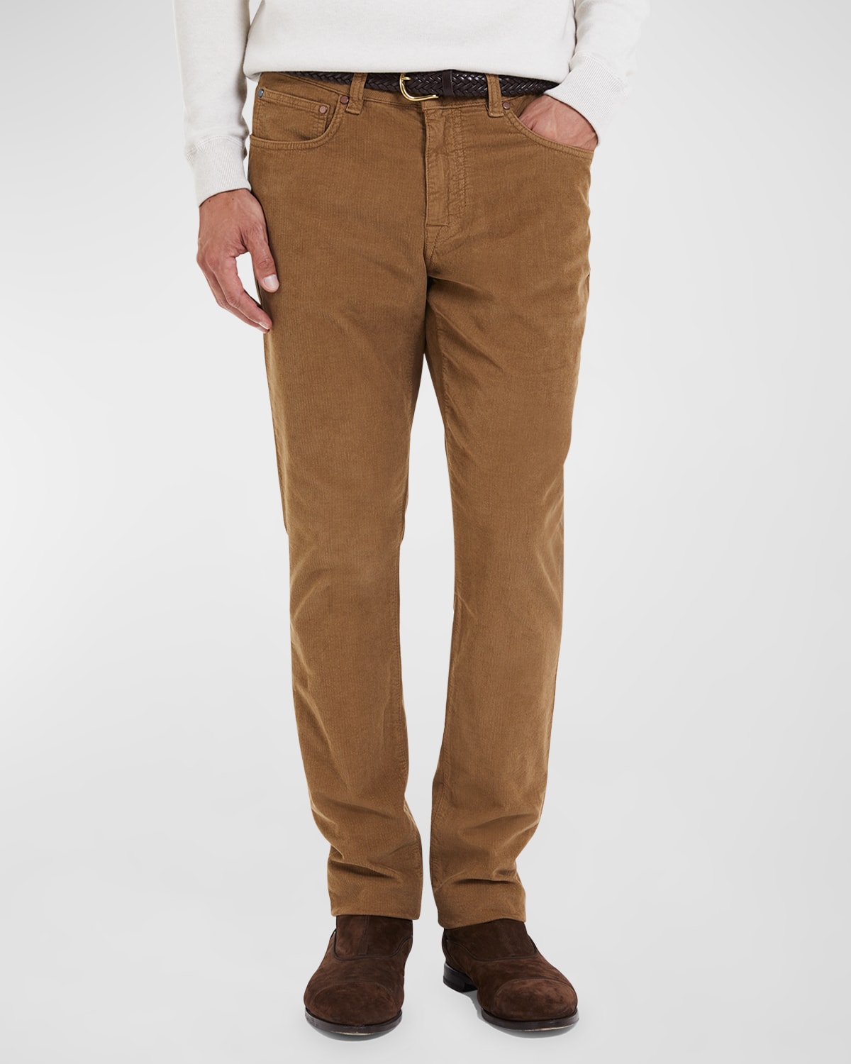 Boglioli Men's Corduroy 5-pocket Pants In Cognac-0254