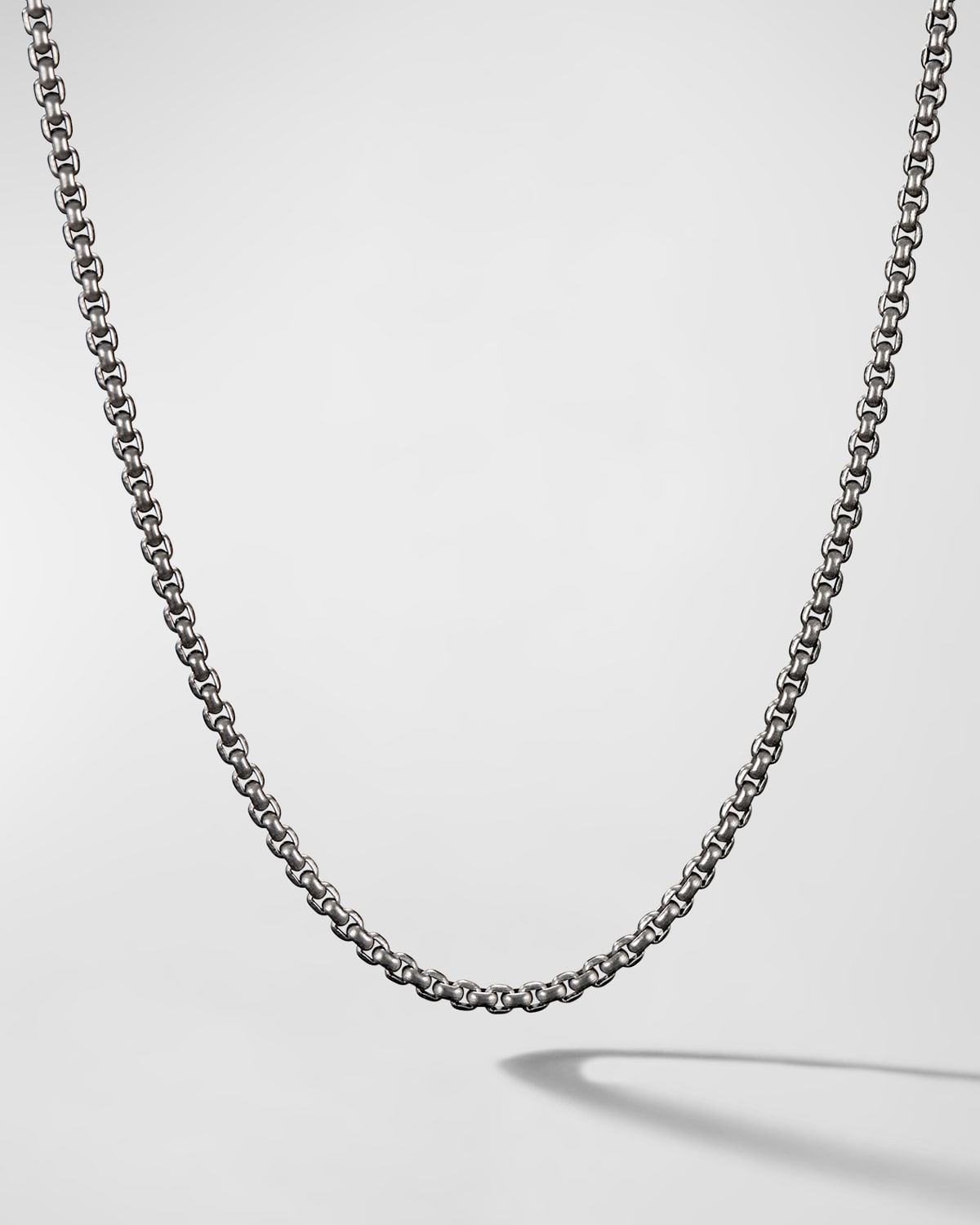 Men's Box Chain Necklace in Grey Titanium, 2.7mm, 18"L