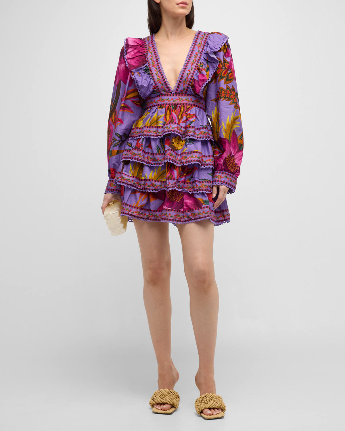 farm rio purple flower mini dress Farm Rio Purple Flower Mini Dress In Maxi_flowers_purple