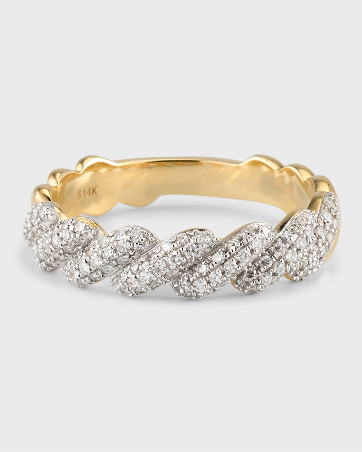 Stone And Strand Fine Diamond Brioche Ring In Yg