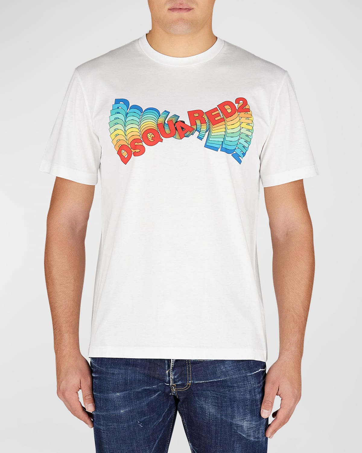 Dsquared2 Crew Neck Graphic Print T-shirt In White