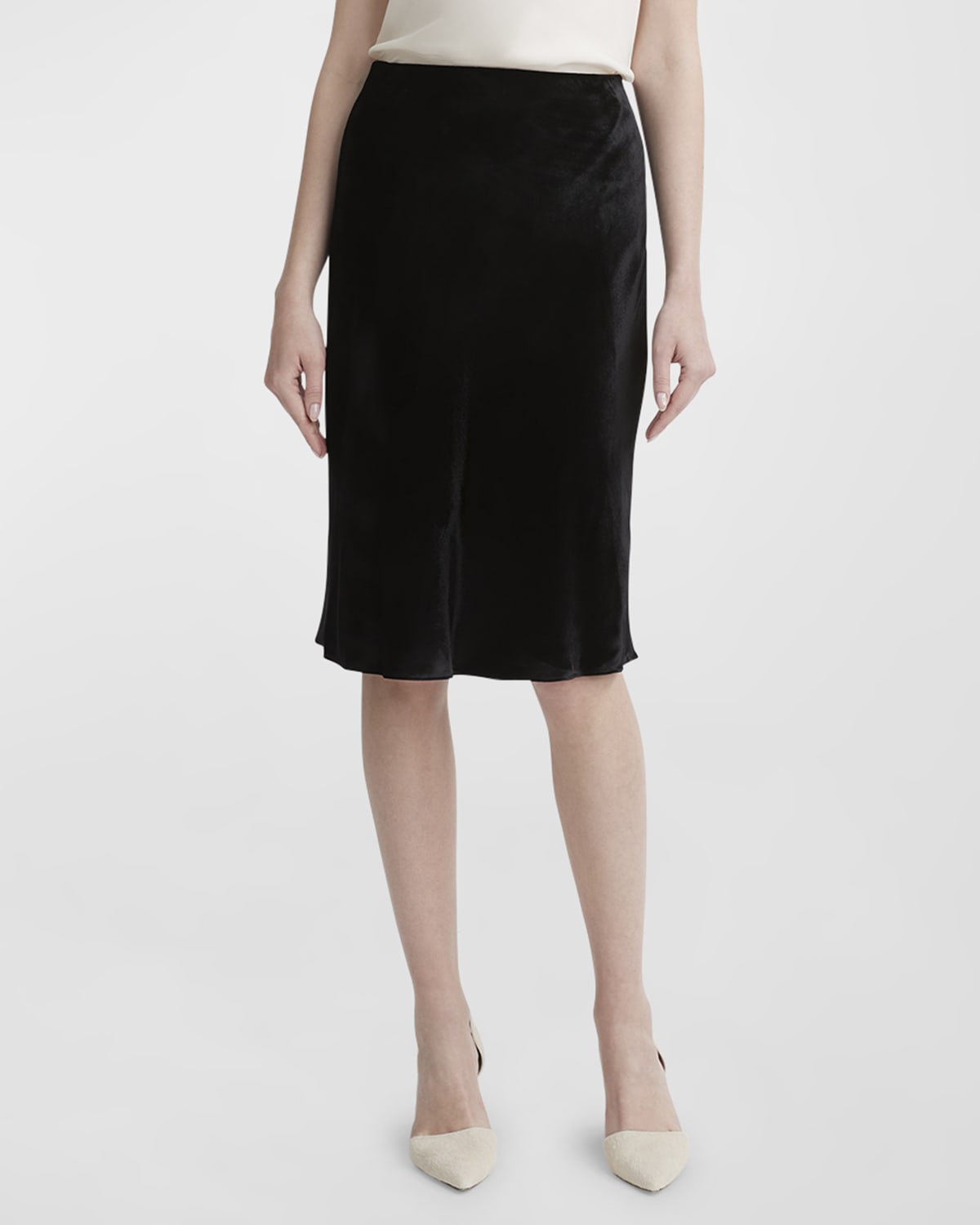 Vince Short Silk-blend Slip Skirt In Black