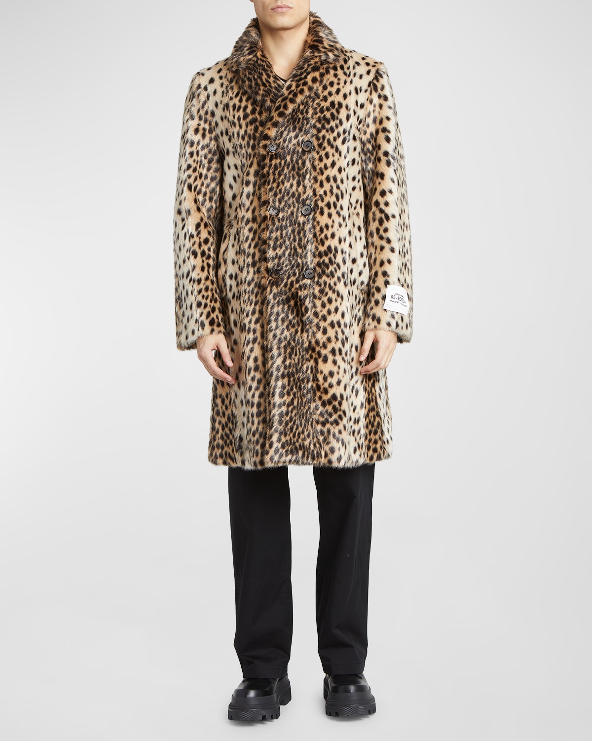 Dolce & Gabbana Leopard-print Faux Fur Coat In Light Brow
