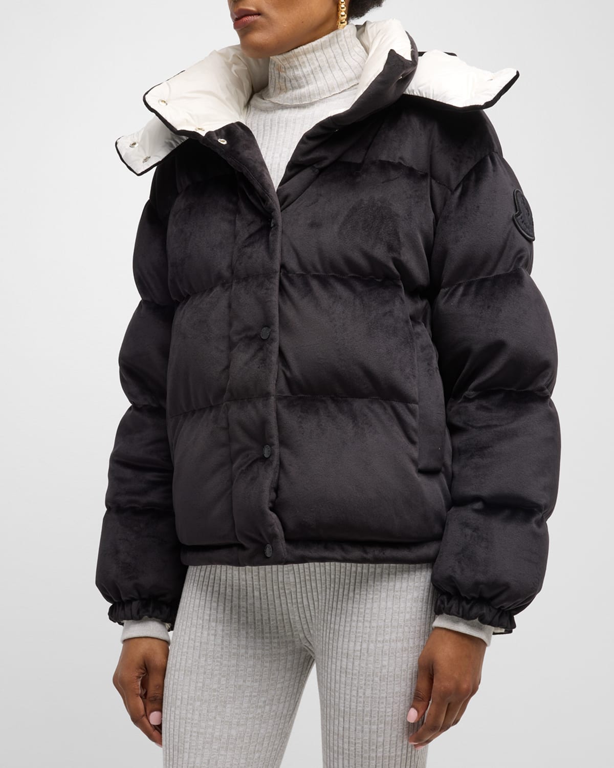 Velvet puffer Moncler ergonomic Black size