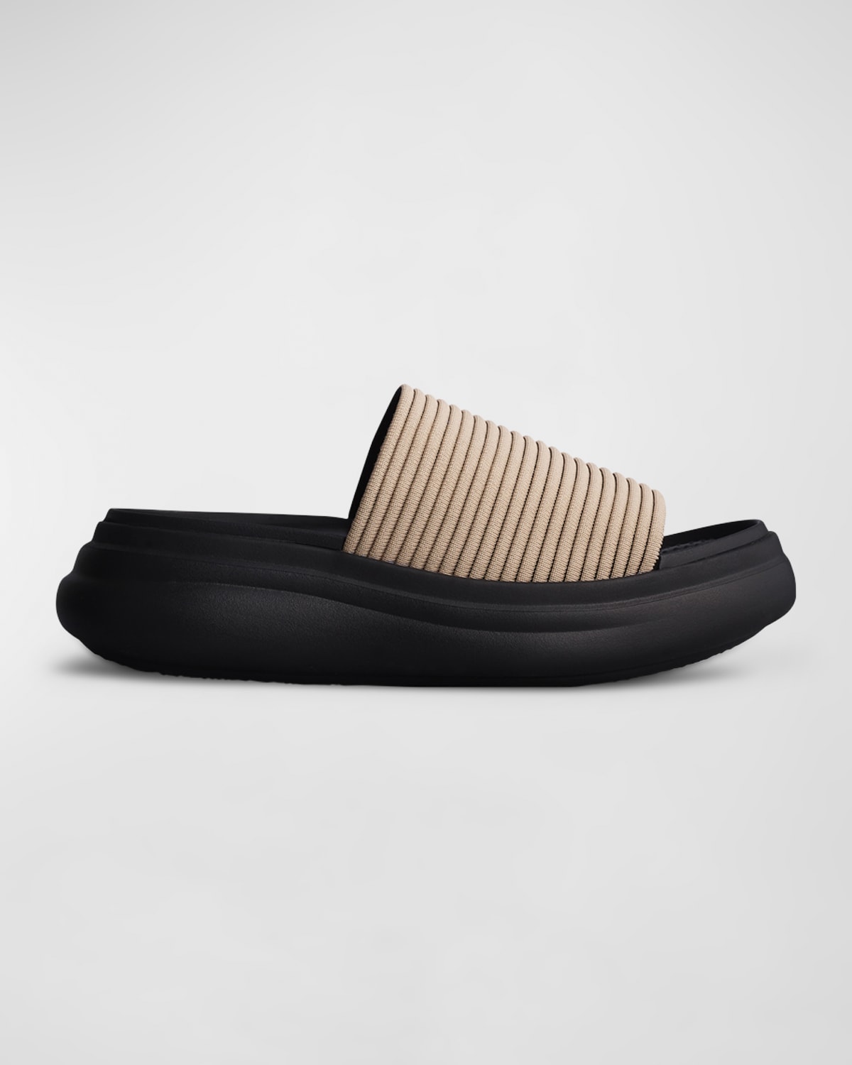 Rag & Bone Brixley Knit Slide Flatform Sandals In Crmblk