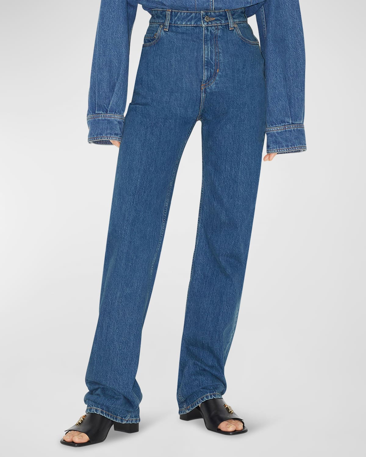 Shop Burberry Bergen Straight-leg Denim Jeans In Classic Blue
