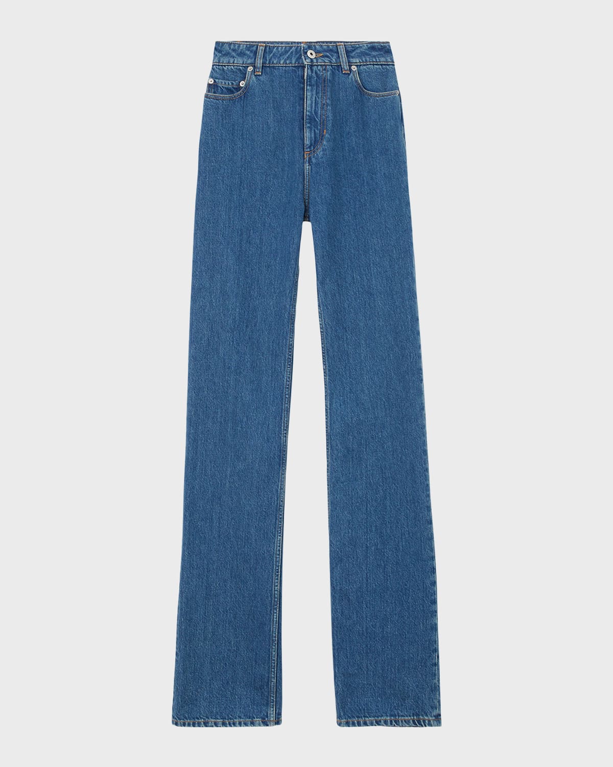 Burberry Woman Jeans Blue Size 25 Cotton, Calfskin In Classic Blue