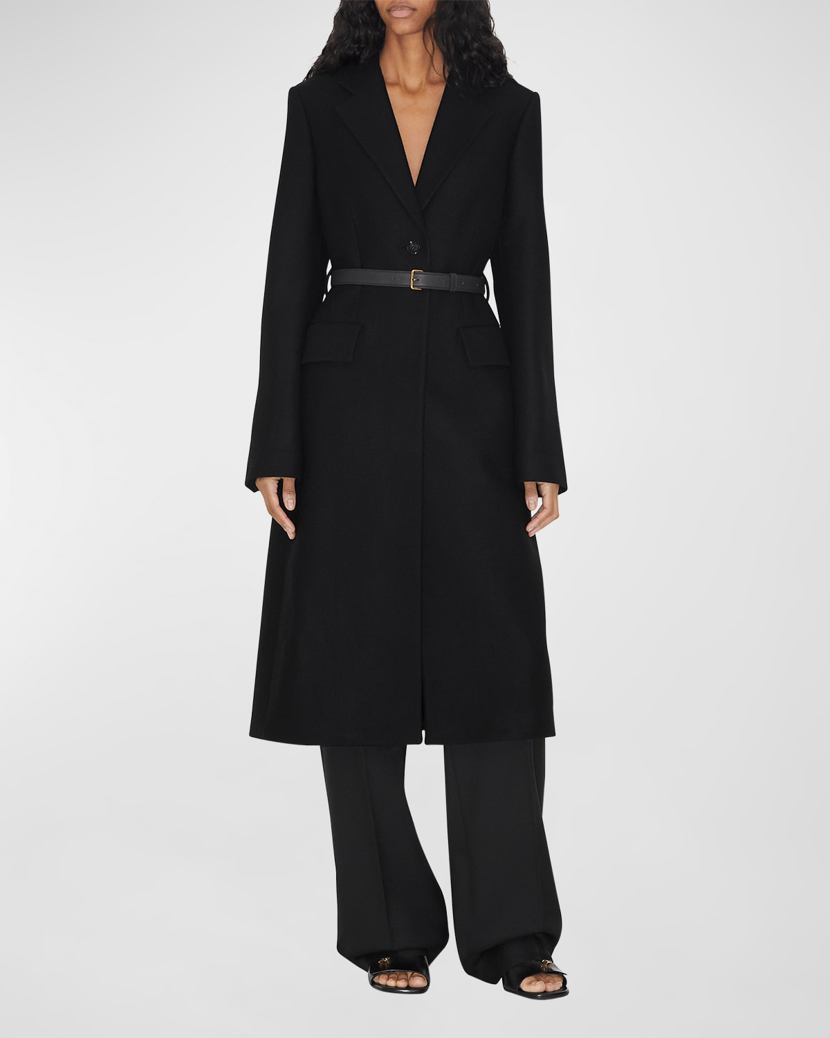 Shop Burberry Fallodon Wool-blend Overcoat In Black