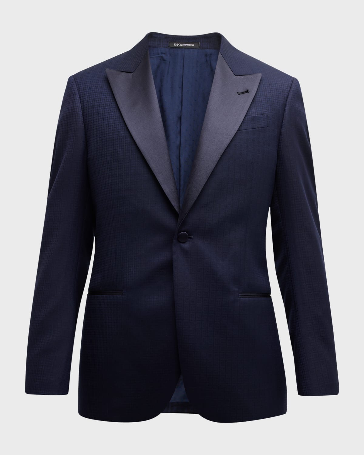 Emporio Armani Men s Peak Lapel Check Dinner Jacket Smart Closet
