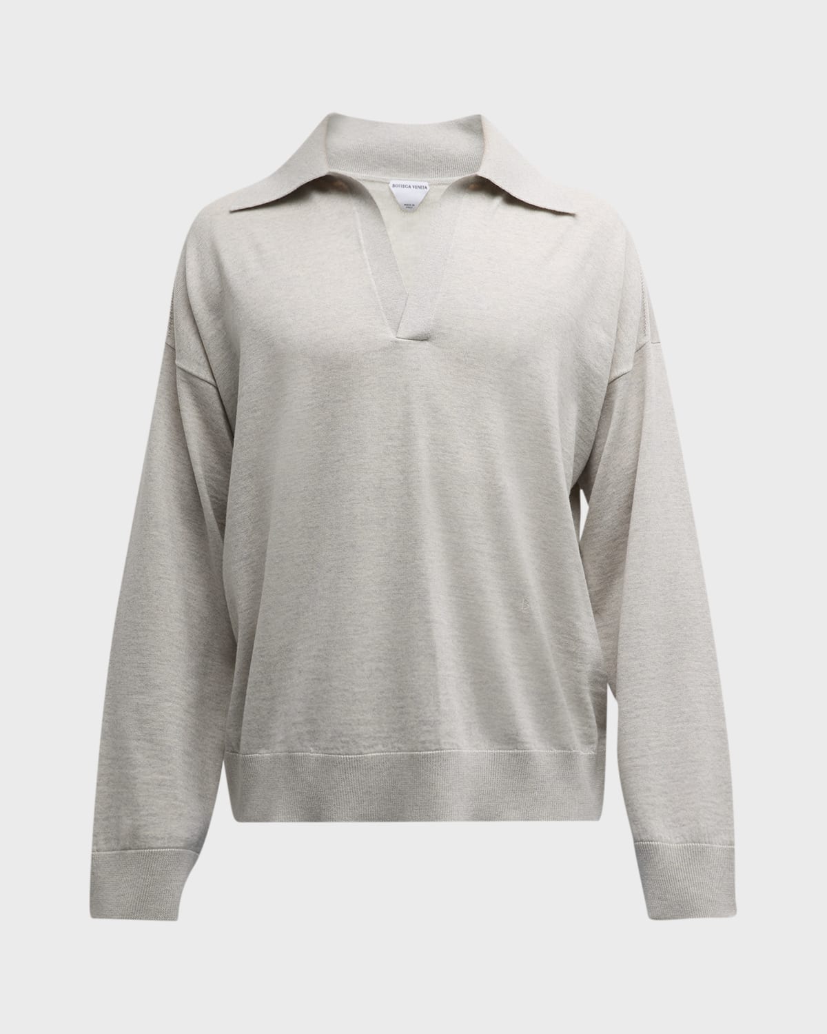 Men's Lightweight Wool Polo Sweater