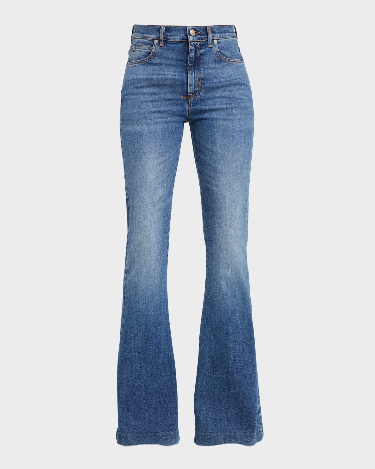 Shop Alexander Mcqueen Boot-cut Leg Denim Pants In Medium Brn