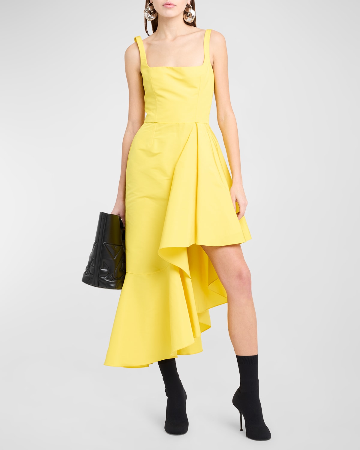 【Alexander McQueen】★draped midi dress McQueen Draped Midi Dress w/ Bow Detail | Neiman Marcus