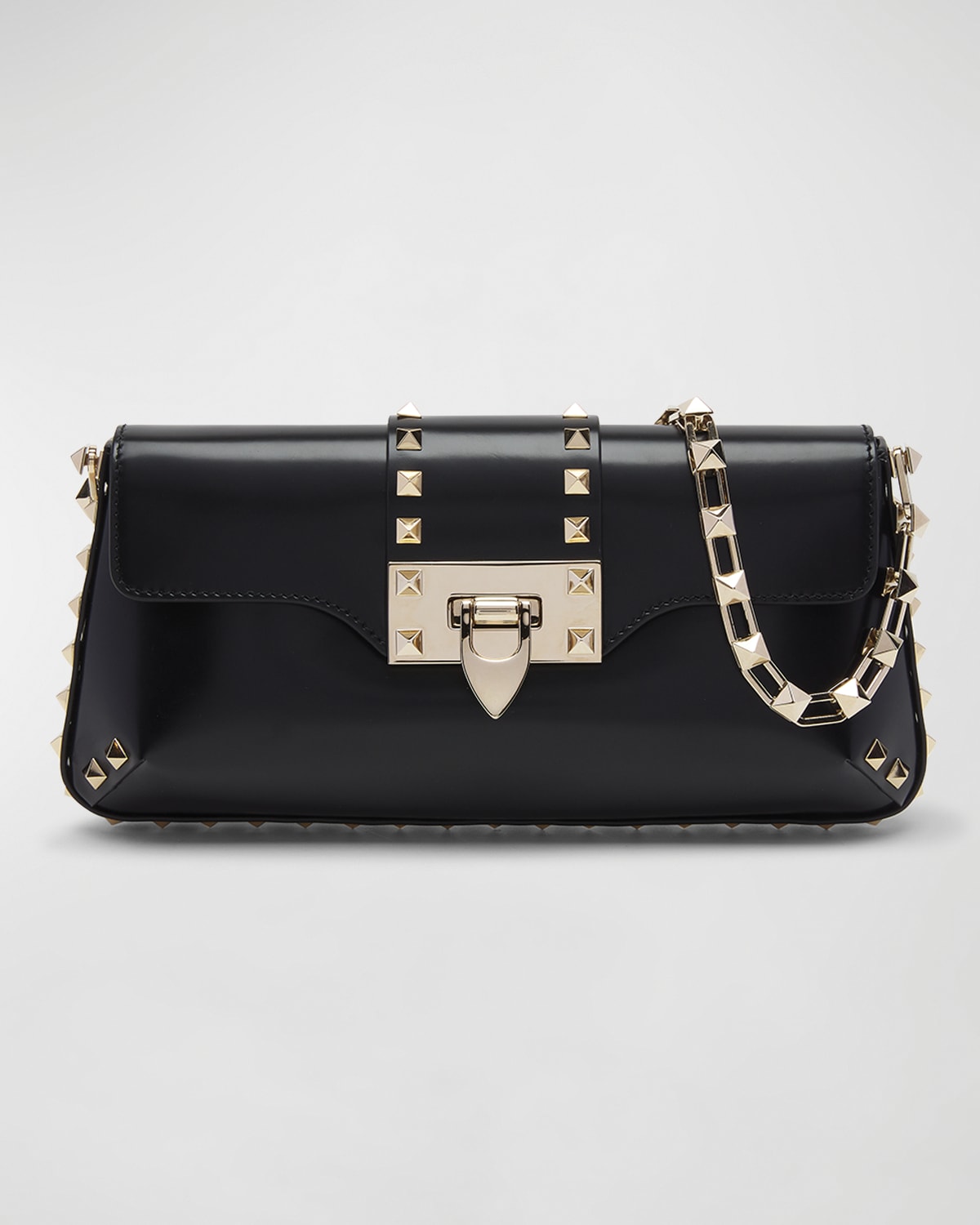 Valentino Rockstud Patent Leather Clutch Bag