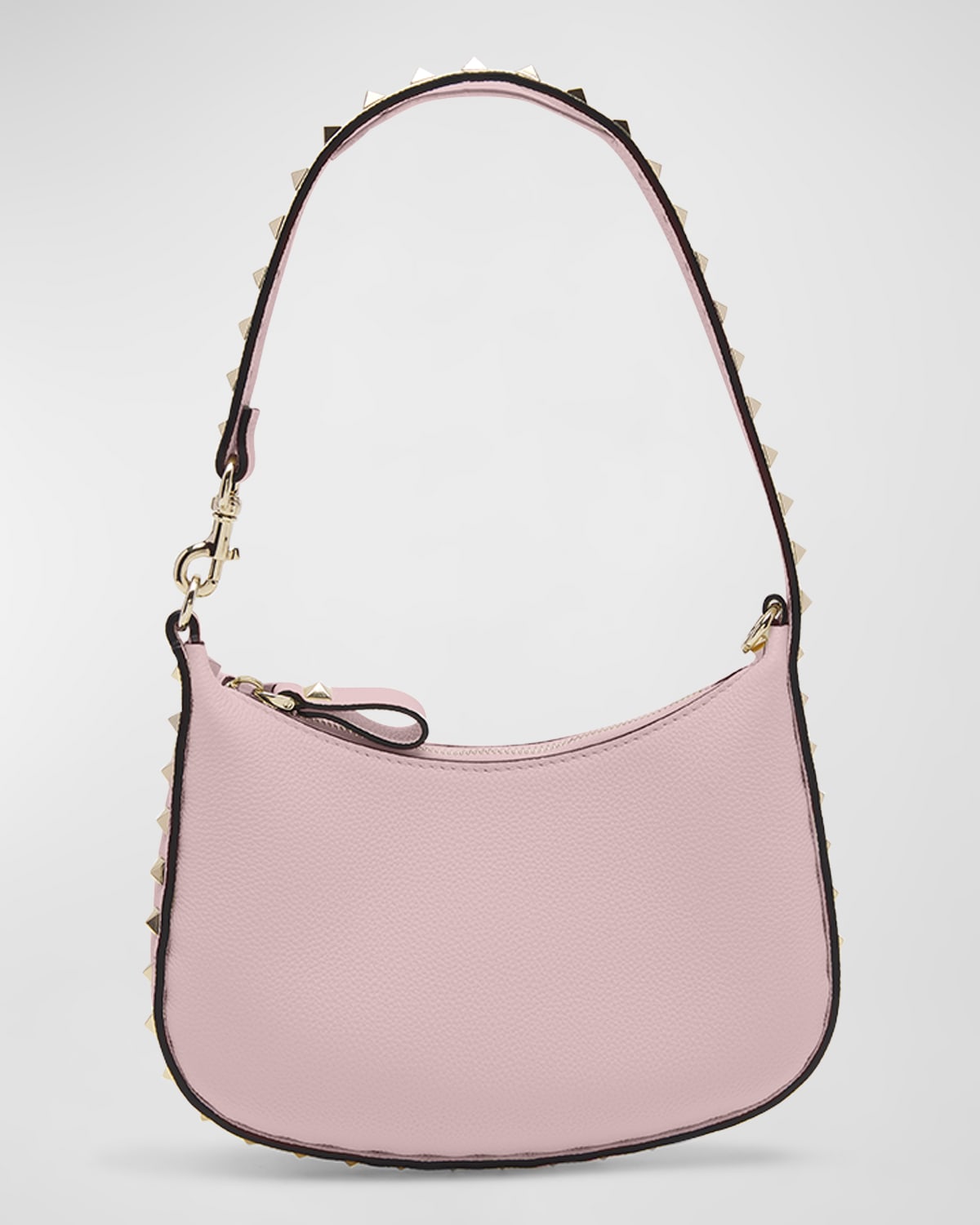 VALENTINO GARAVANI: Rockstud bag in grained leather - Blush Pink