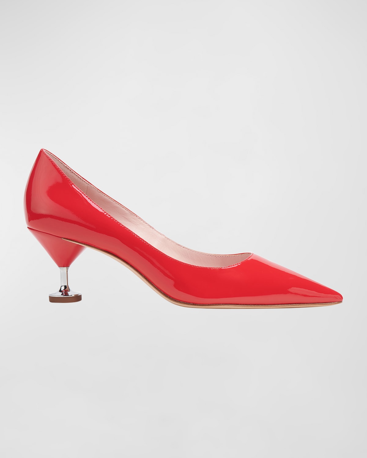 Kate Spade Garnish Patent Kitten-heel Pumps In Engine Red