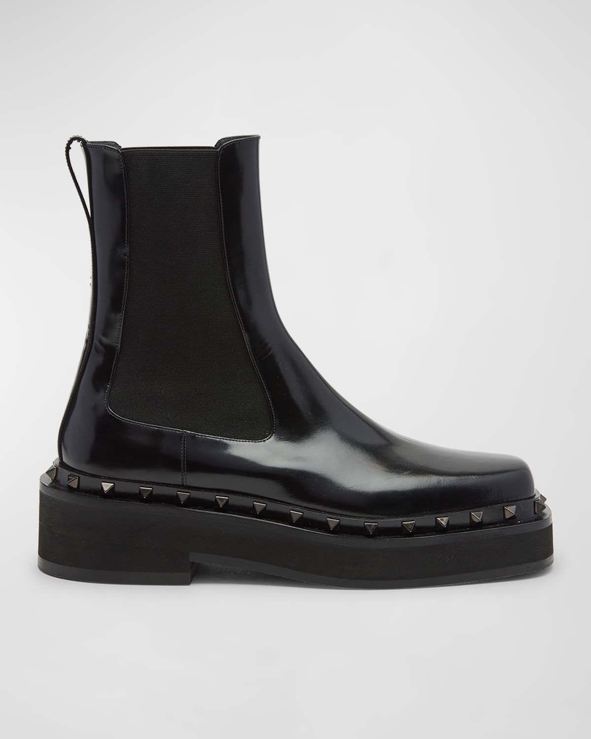 Valentino Garavani Rockstud Beatle Leather Chelsea Boots