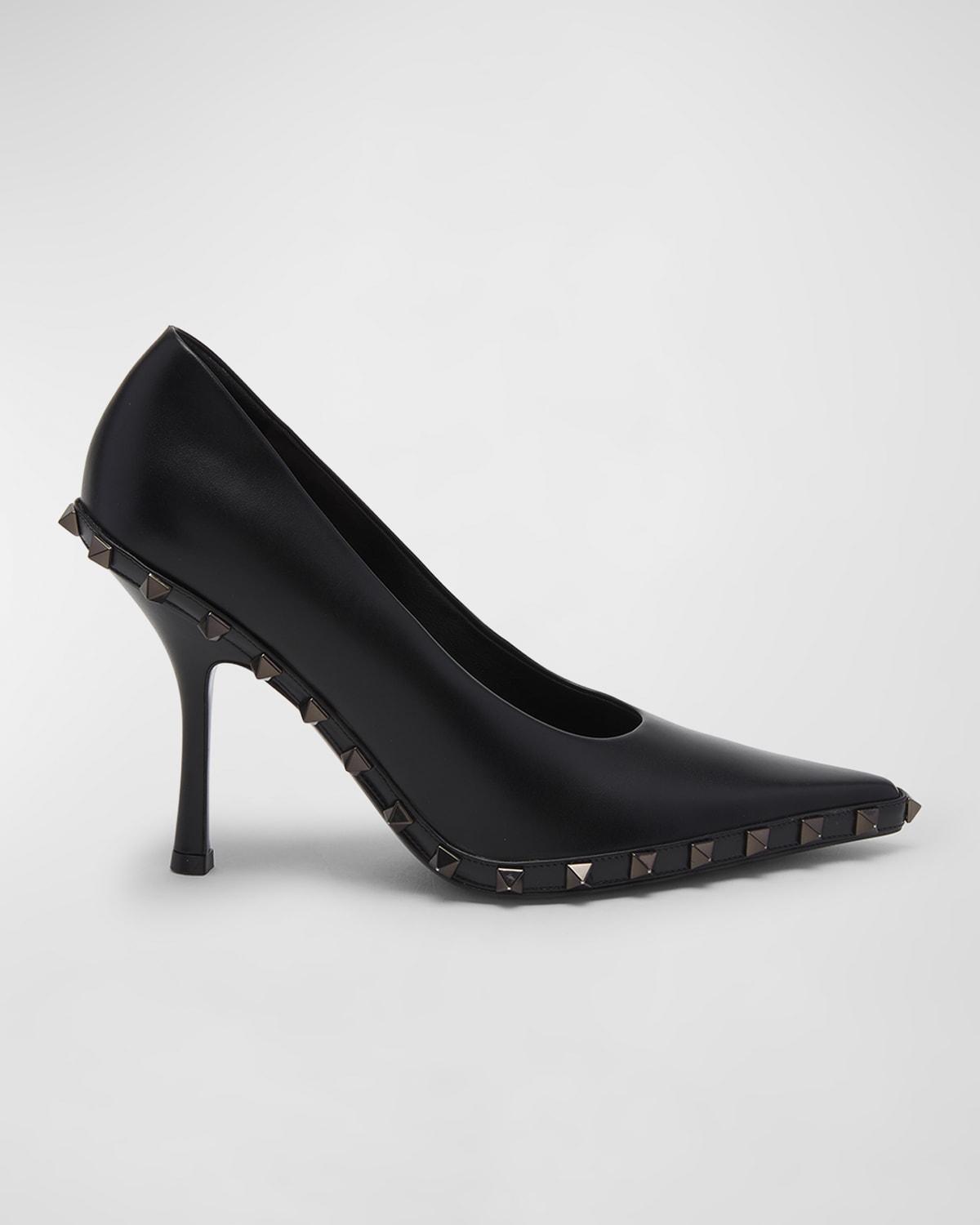 Rockstud Leather Stiletto Pumps
