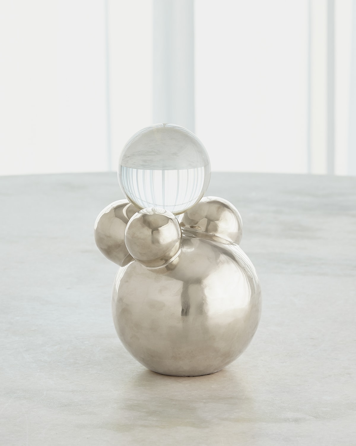Small Bubble Orb Holder with Crystal Orb, 8.5"