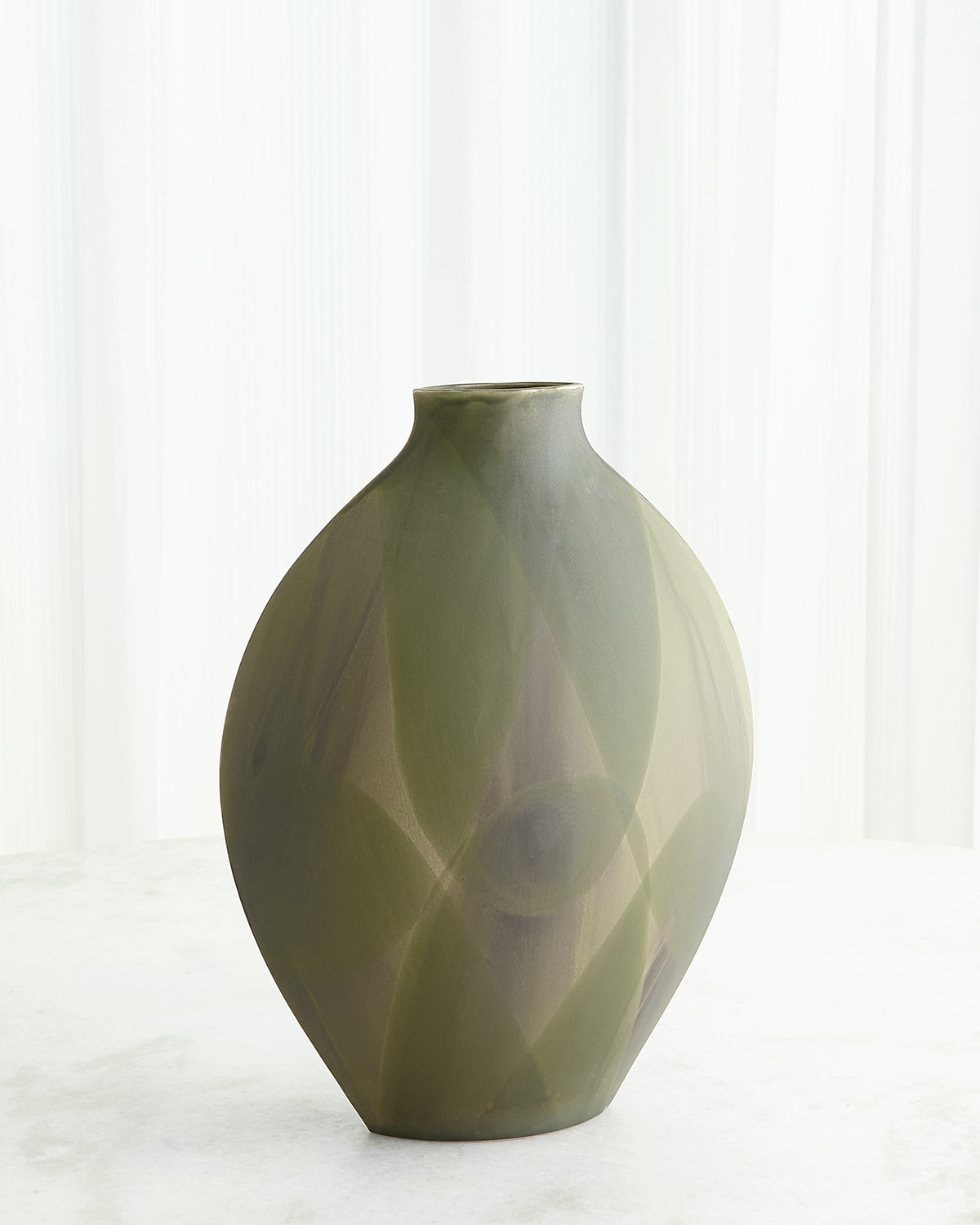 Helios Washed Green Vase, Small