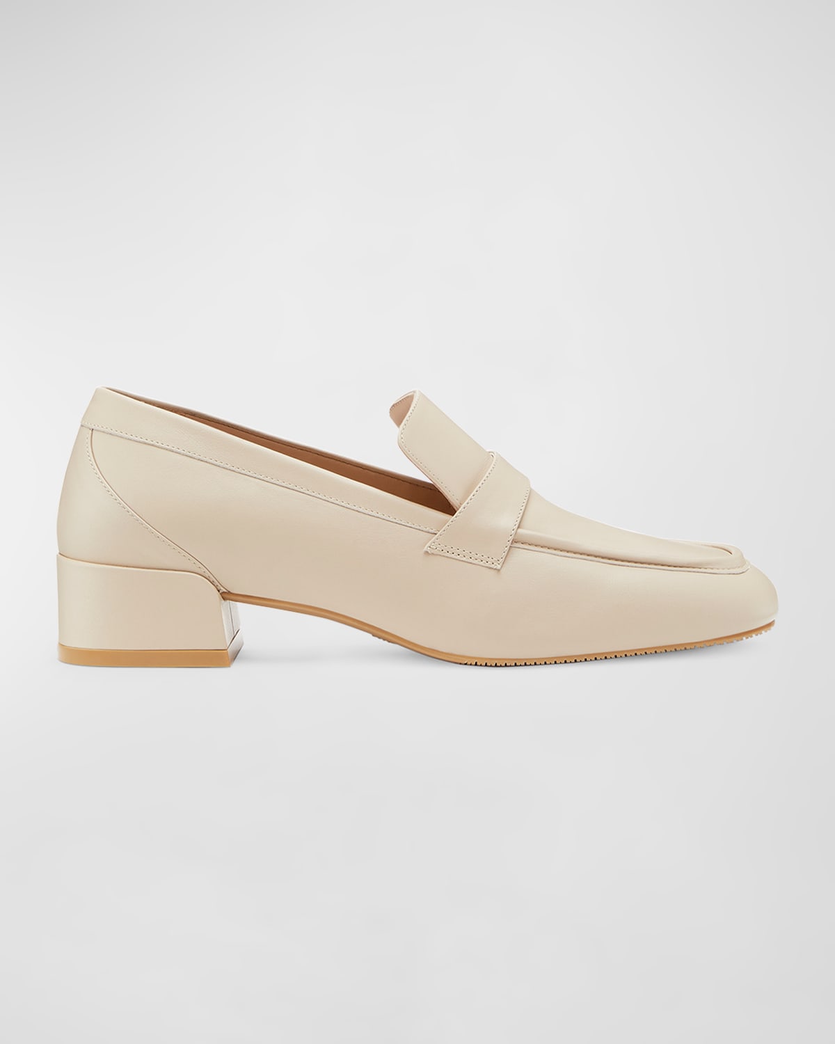 STUART WEITZMAN SLEEK LEATHER SQUARE-TOE LOAFERS