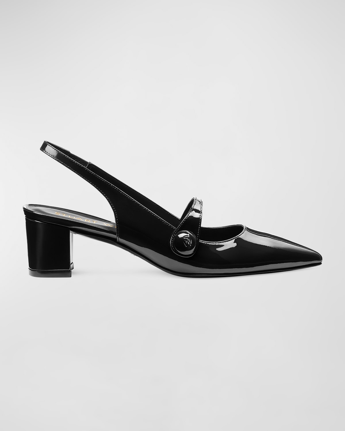 Stuart Weitzman Sw 50 Block Slingback Pump In Black