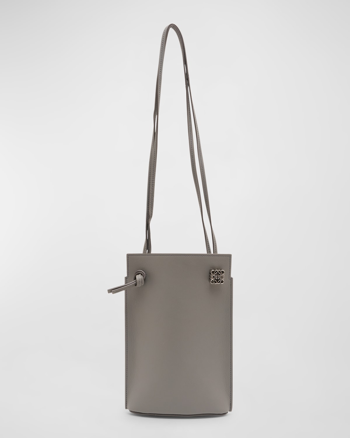 Loewe Dice Pocket Leather Shoulder Bag In Pearl Grey